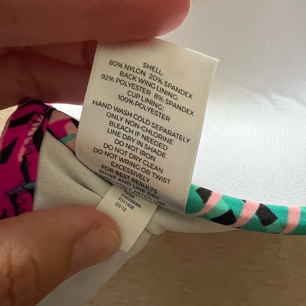 Shade & Shore Push Up Padded Bikini Top Multi Color Print Size 36D - Picture 9 of 12